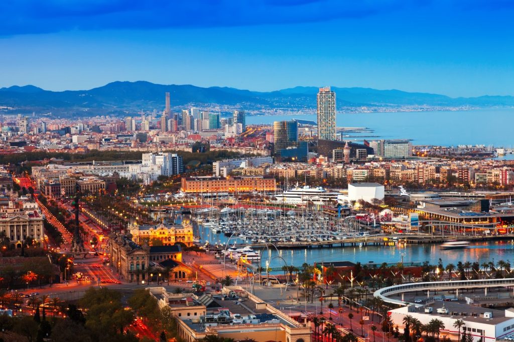 Vue panoramique Barcelone, avec son port