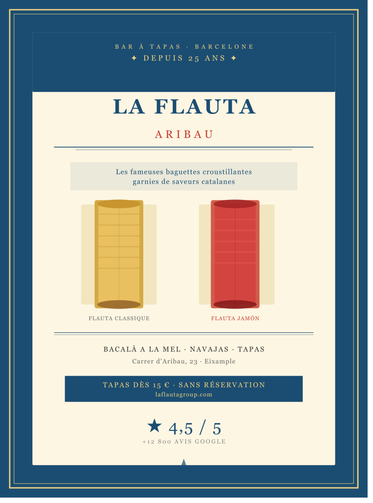 La Flauta Aribau, bar à tapas local incontournable à Barcelone pour petit budget – parmi les 15 choses à faire à Barcelone sans se ruiner