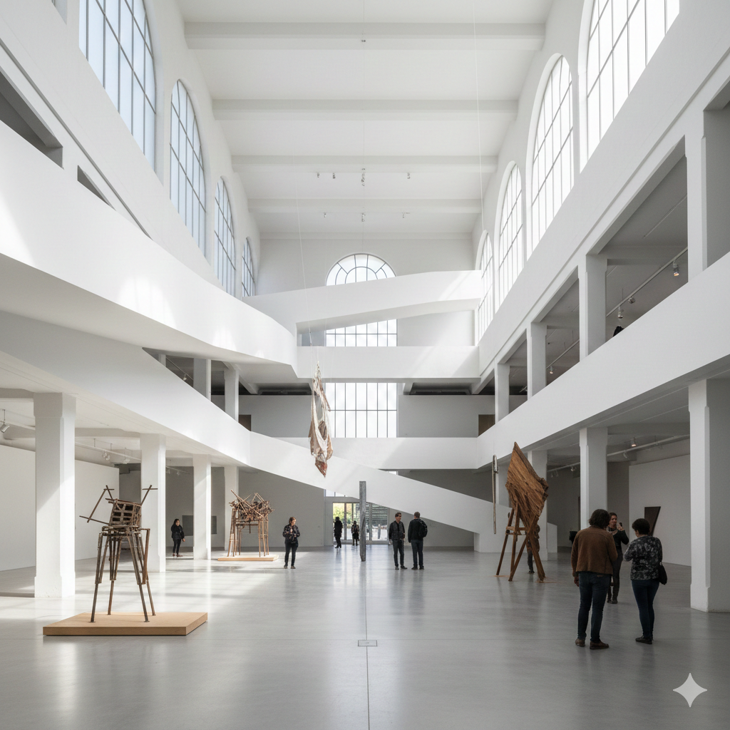 Vue de l'intérieur du Musée d'Art Contemporain de Barcelone (MACBA), l'un des musées à faire à Barcelone pas cher pour les amateurs de culture.