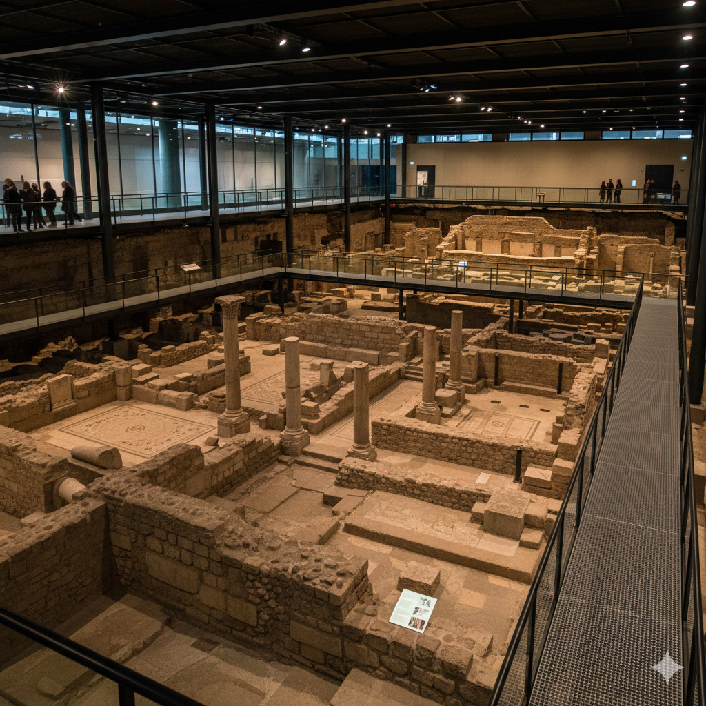 Vestiges romains du Musée d'Histoire de Barcelone, une des choses à faire à Barcelone pas cher pour découvrir le patrimoine catalan