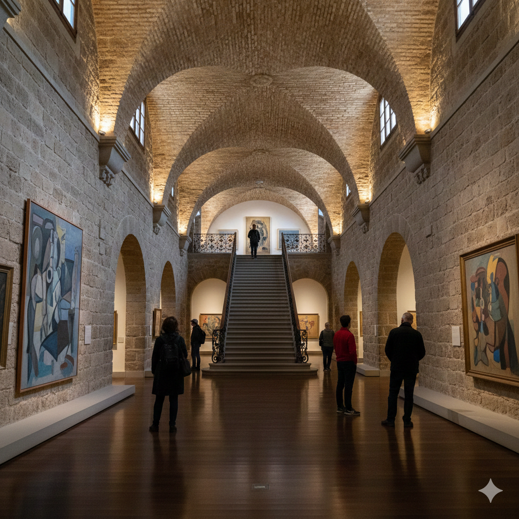Vue intérieure des salles d'exposition du Musée Picasso de Barcelone, une activité culturelle incontournable pour visiter la ville avec un petit budget