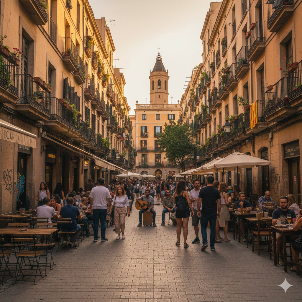 Le quartier Gràcia où on peut retrouver les monuments conçus par Gaudí comme la Casa Vicens ainsi que le parc Güell