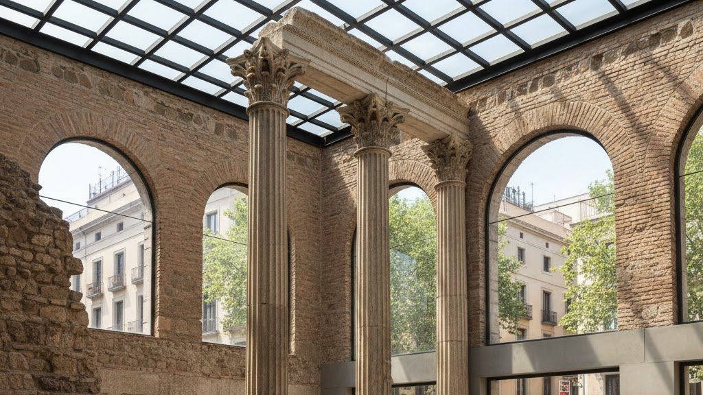 Temple d'Auguste à visiter, parfait pour les petits budgets lors d'un séjour à Barcelone